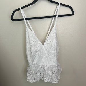 Copper + Rose Broderie Cami Top White size L